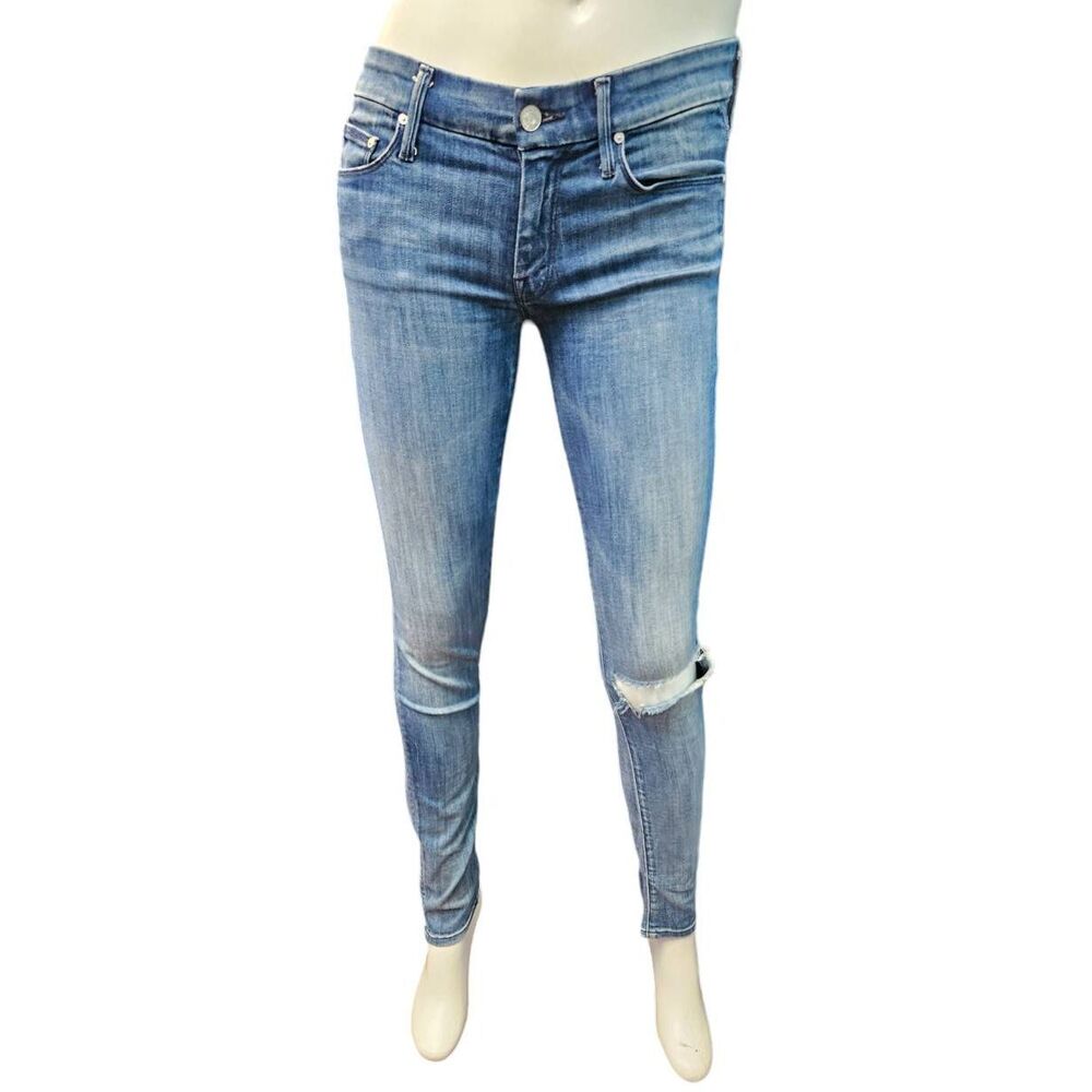 MOTHER Jeans Womens Size 26 The Looker Semi Distressed Blue Denim Skinny